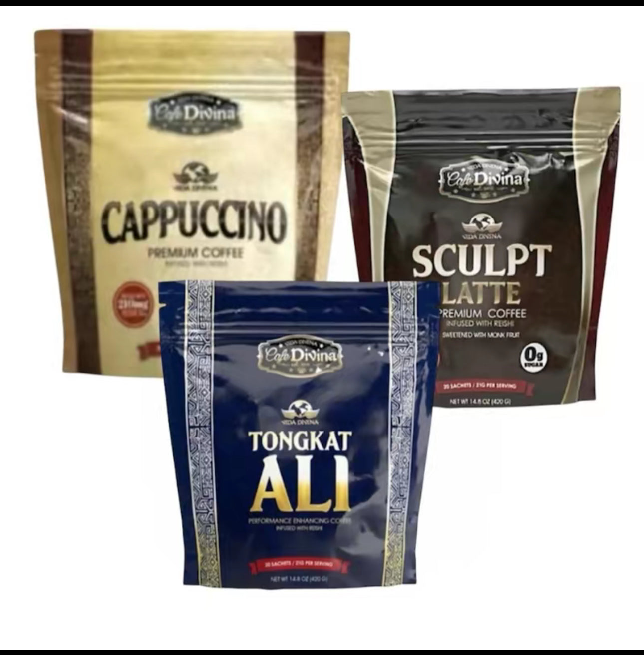 Vida Divina Coffee Combo – 3-Pack Functional Coffee with Ganoderma