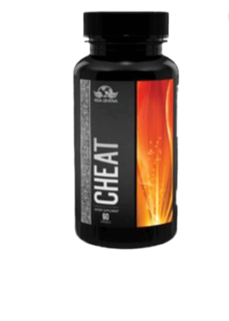 Botella Cheat Vida Divina con etiqueta de fuego.